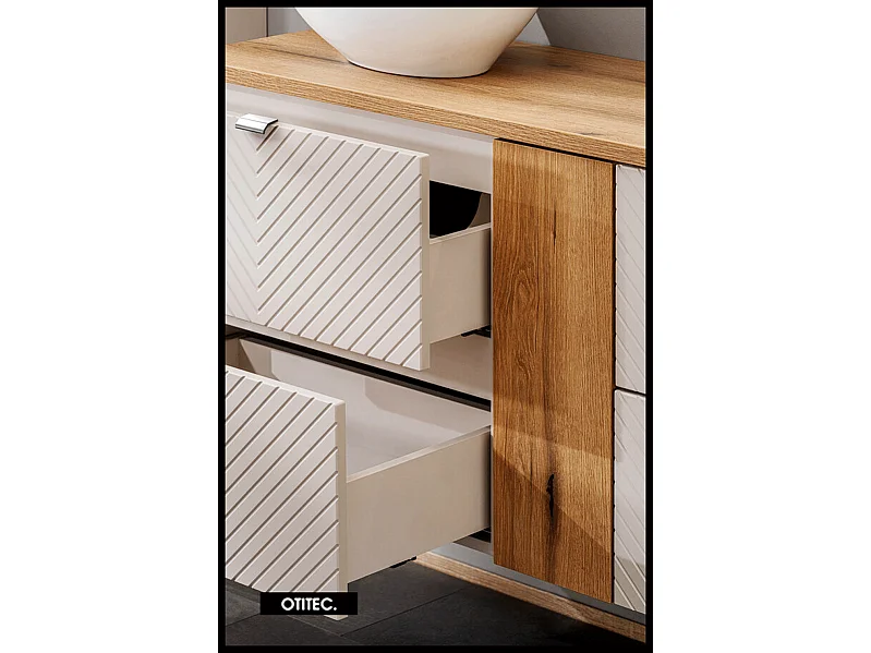 Meuble sous vasque de 60 cm - 2 tiroirs - DANO