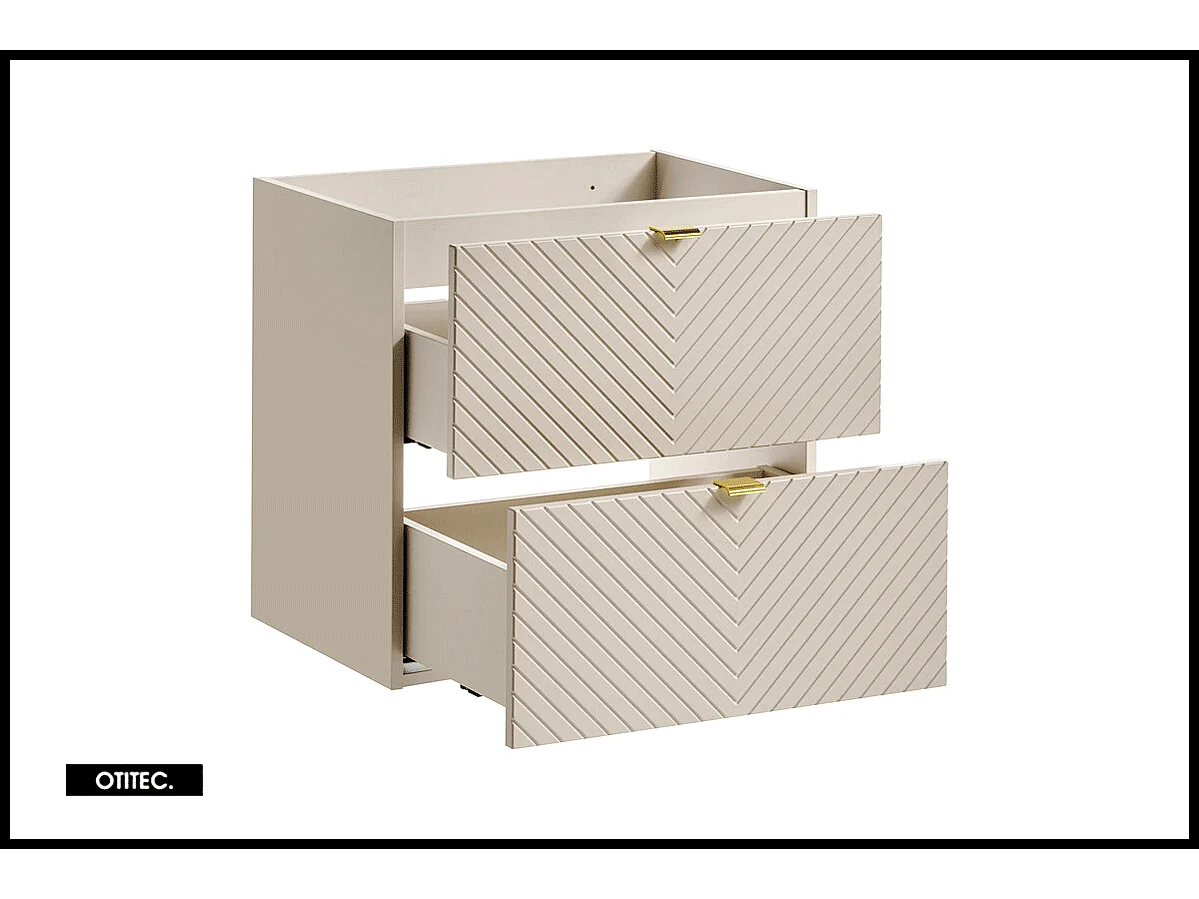 Meuble sous vasque de 60 cm - 2 tiroirs - DANO