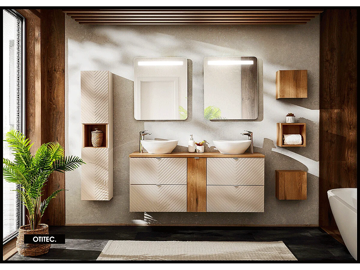 Meuble sous vasque de 60 cm - 2 tiroirs - DANO