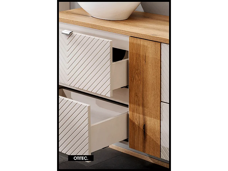 Meuble sous vasque de 60 cm - 2 tiroirs - DANO