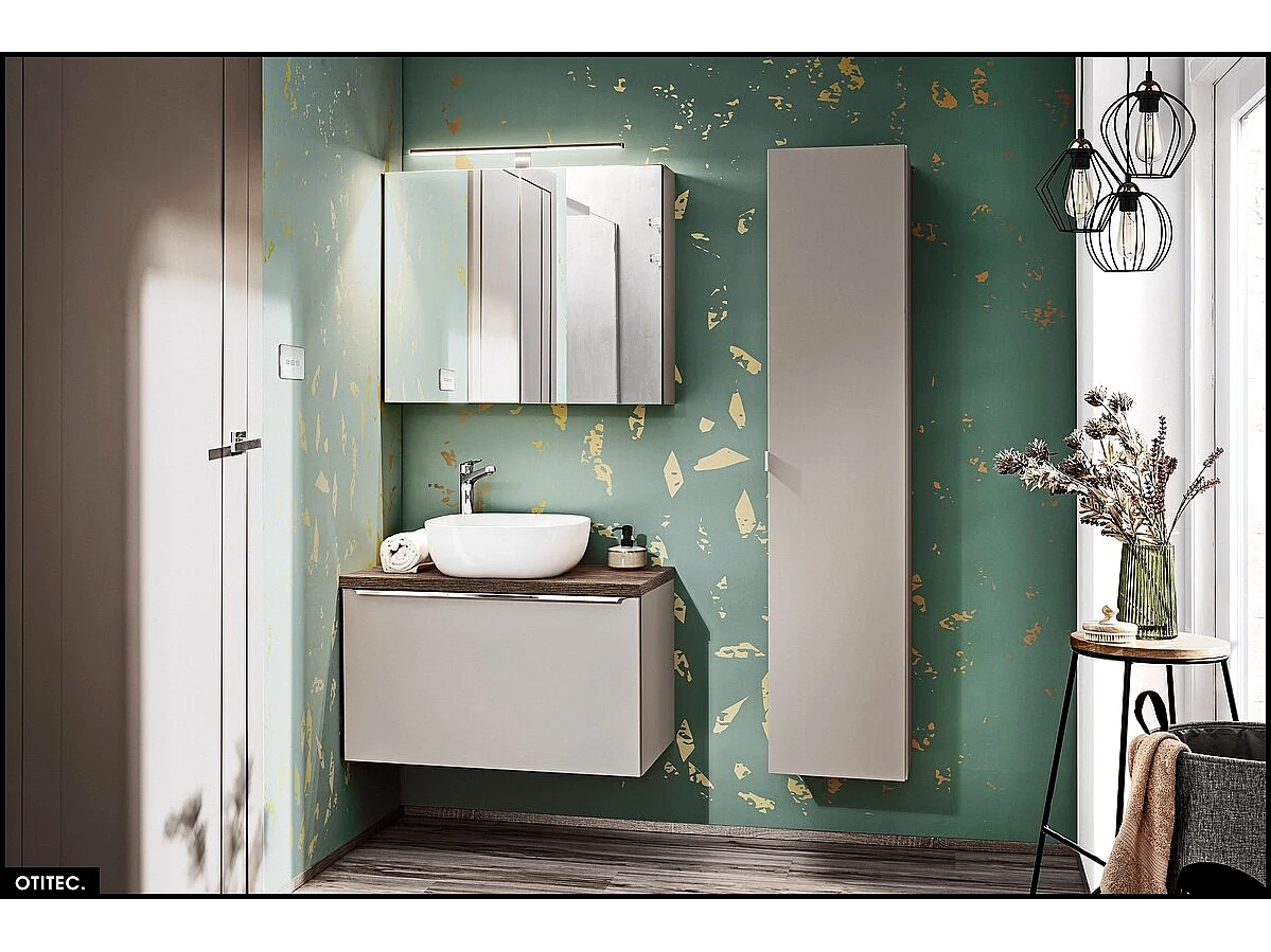 Meuble sous vasque - 80 cm - 2 tiroirs - BOLD TAUPE