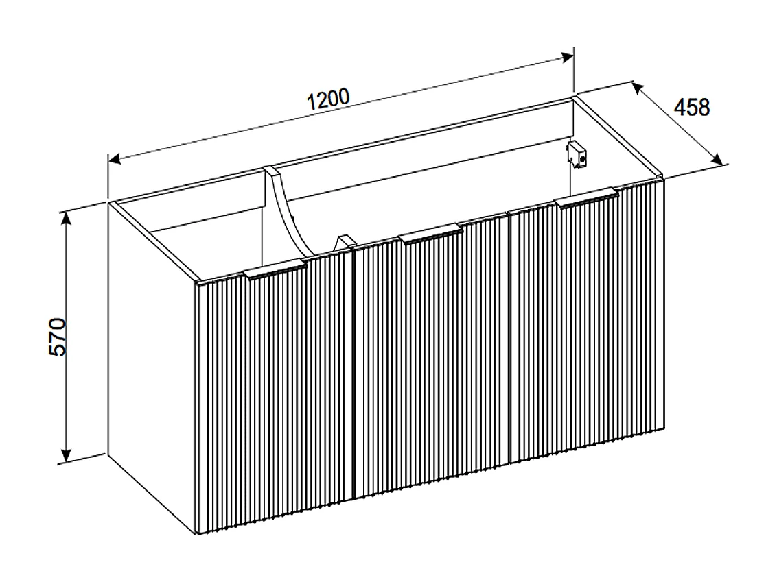 Meuble sous vasque de 120 cm - 3 portes - ASTRA