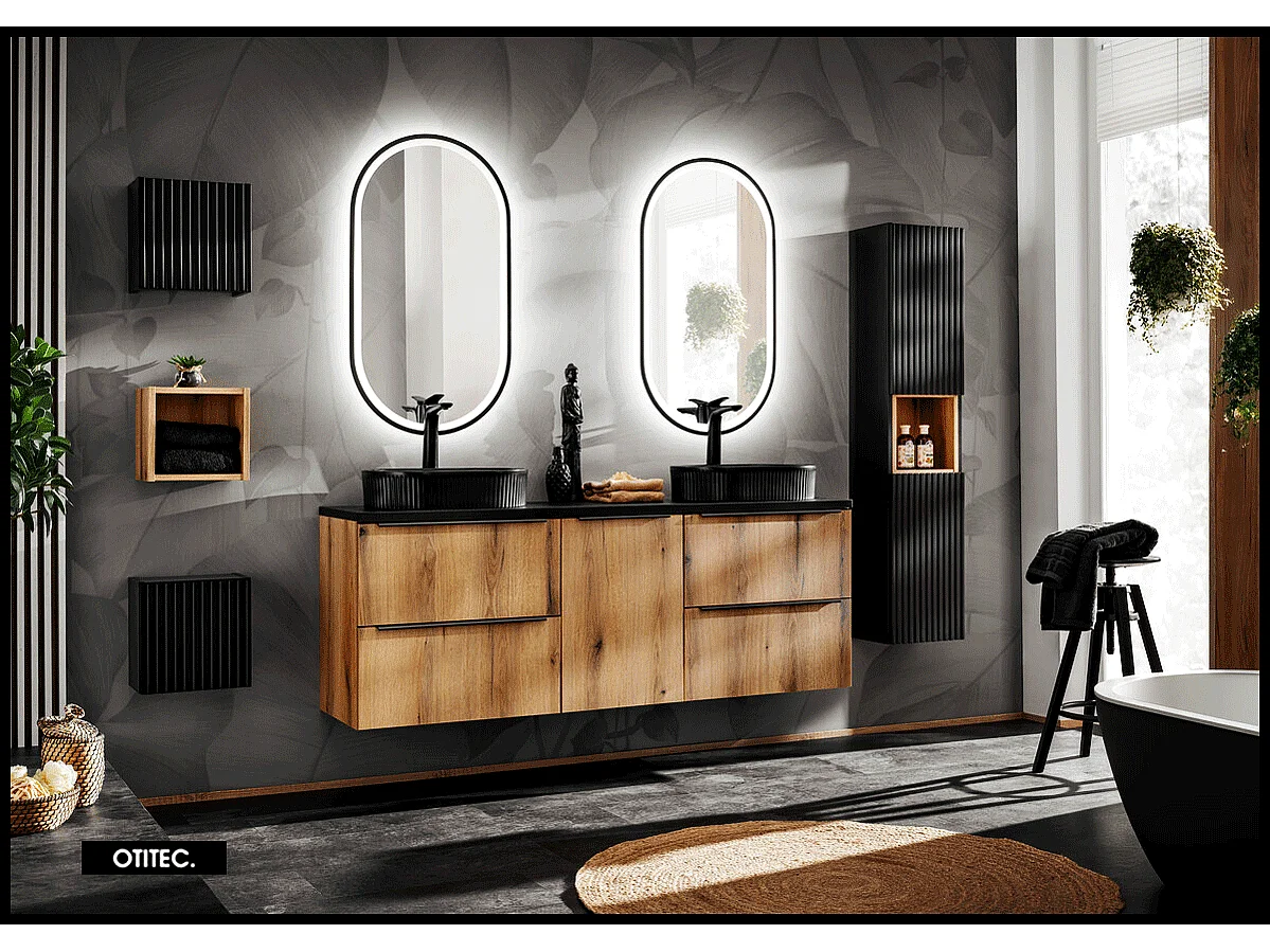 Meuble sous vasque de 60 cm - Oak - 2 tiroirs - VOLTA