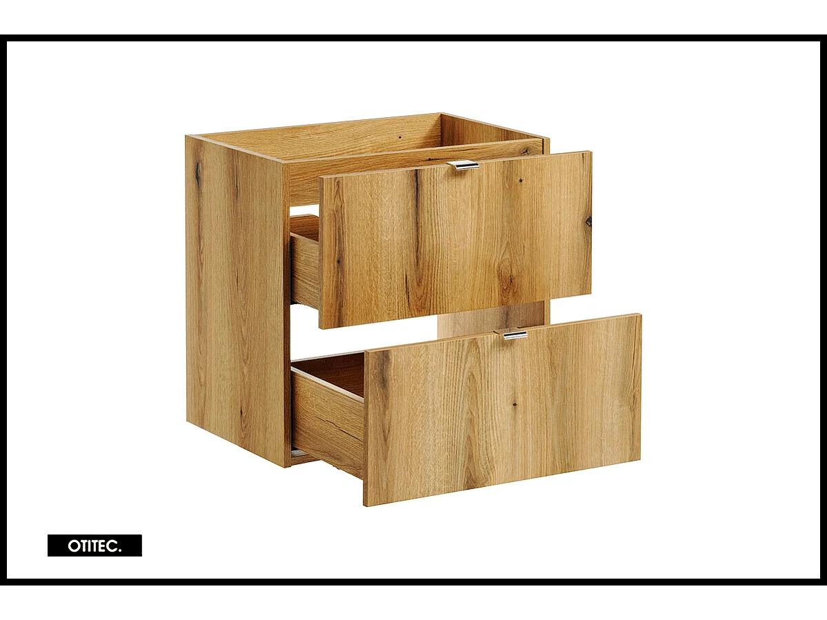 Meuble sous vasque de 60 cm - Oak - 2 tiroirs - VOLTA