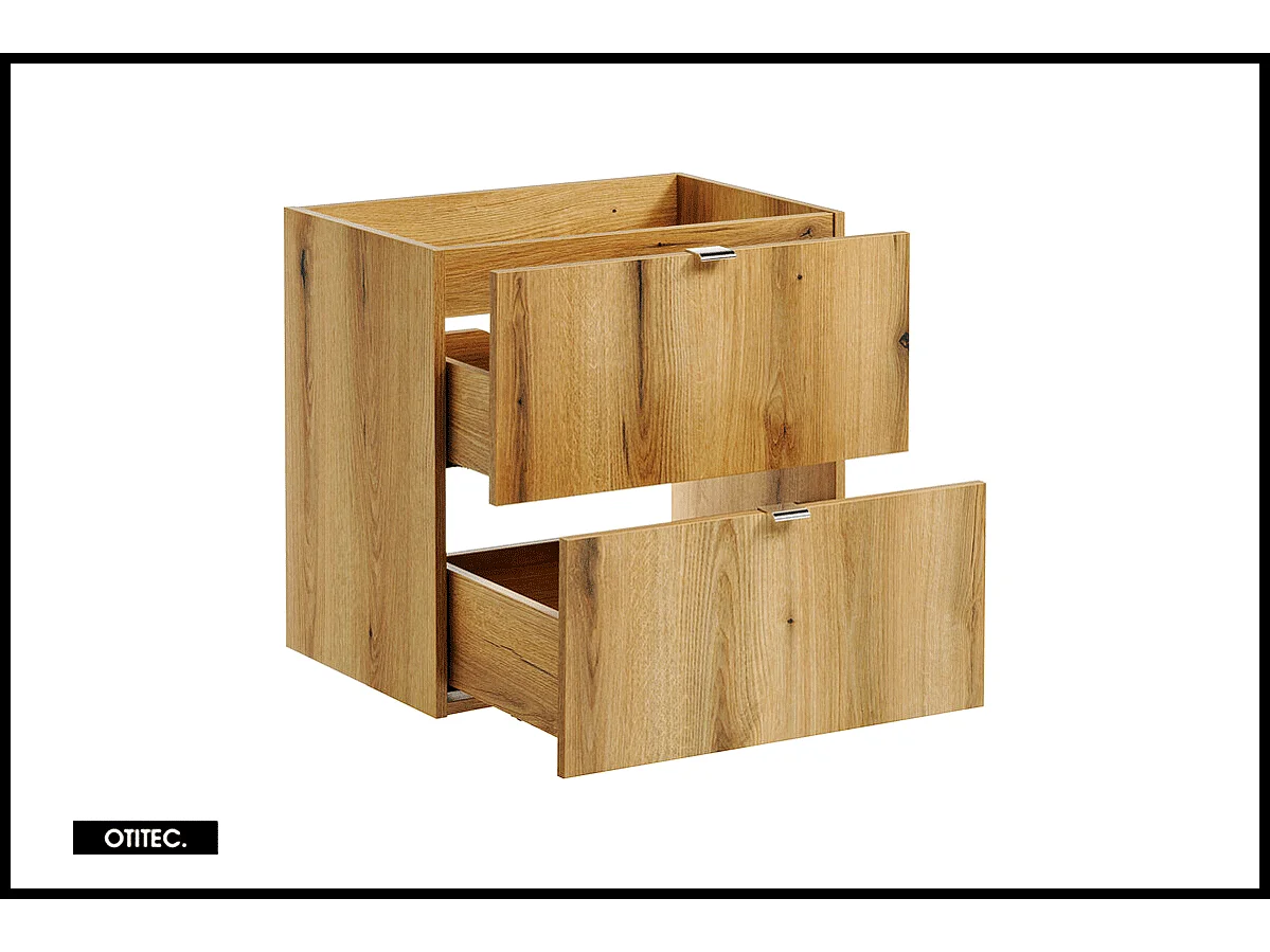 Meuble sous vasque de 60 cm - Oak - 2 tiroirs - VOLTA