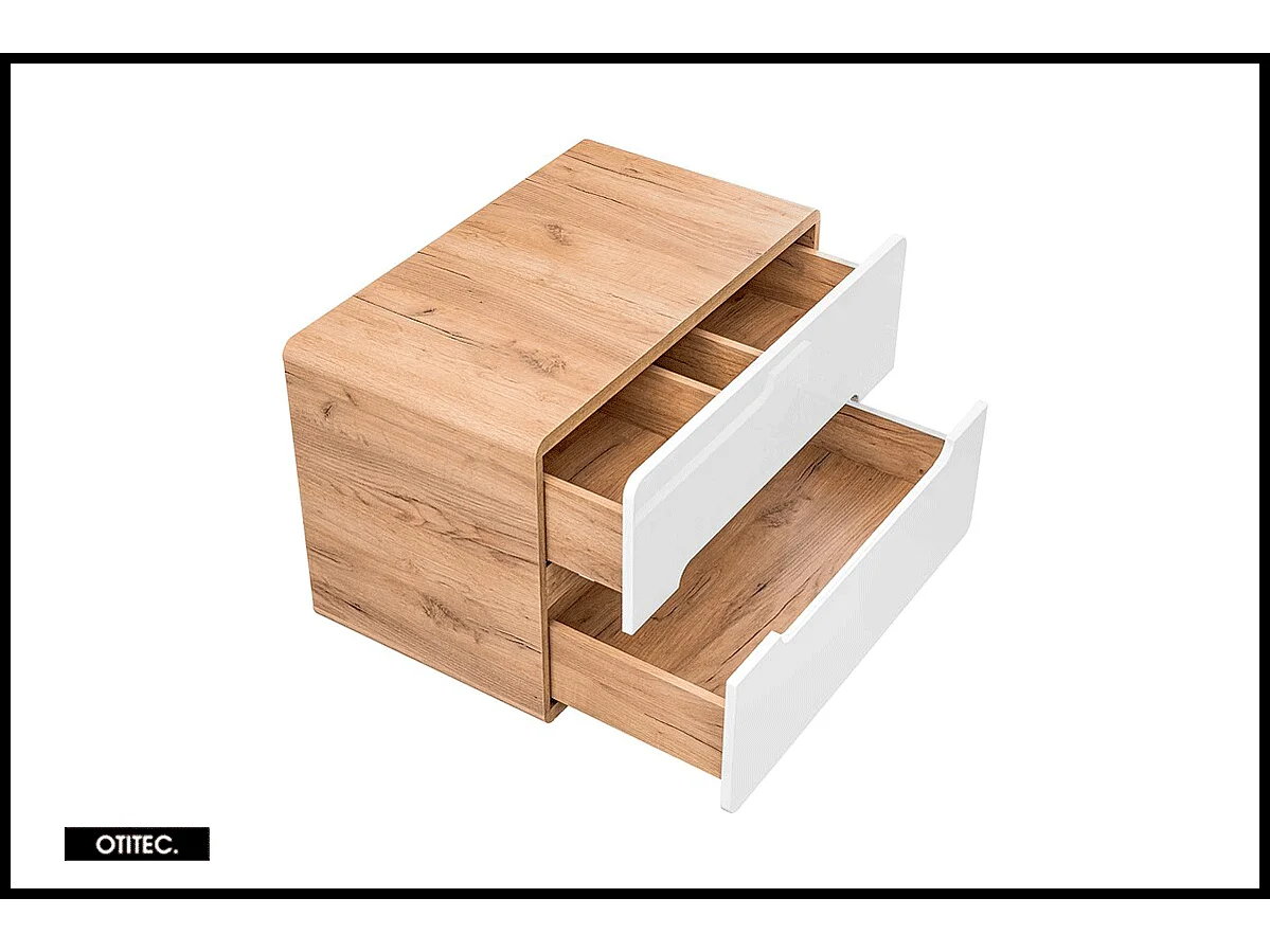 Meuble sous vasque de 80 cm - Blanc - 2 tiroirs - PASTI