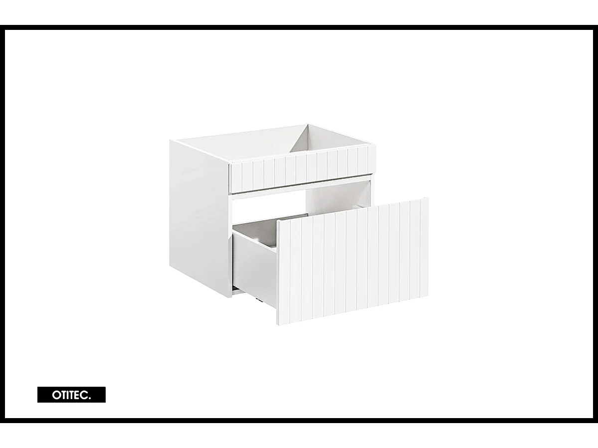 Meuble sous vasque de 60 cm - Blanc - 1 tiroir - MINO