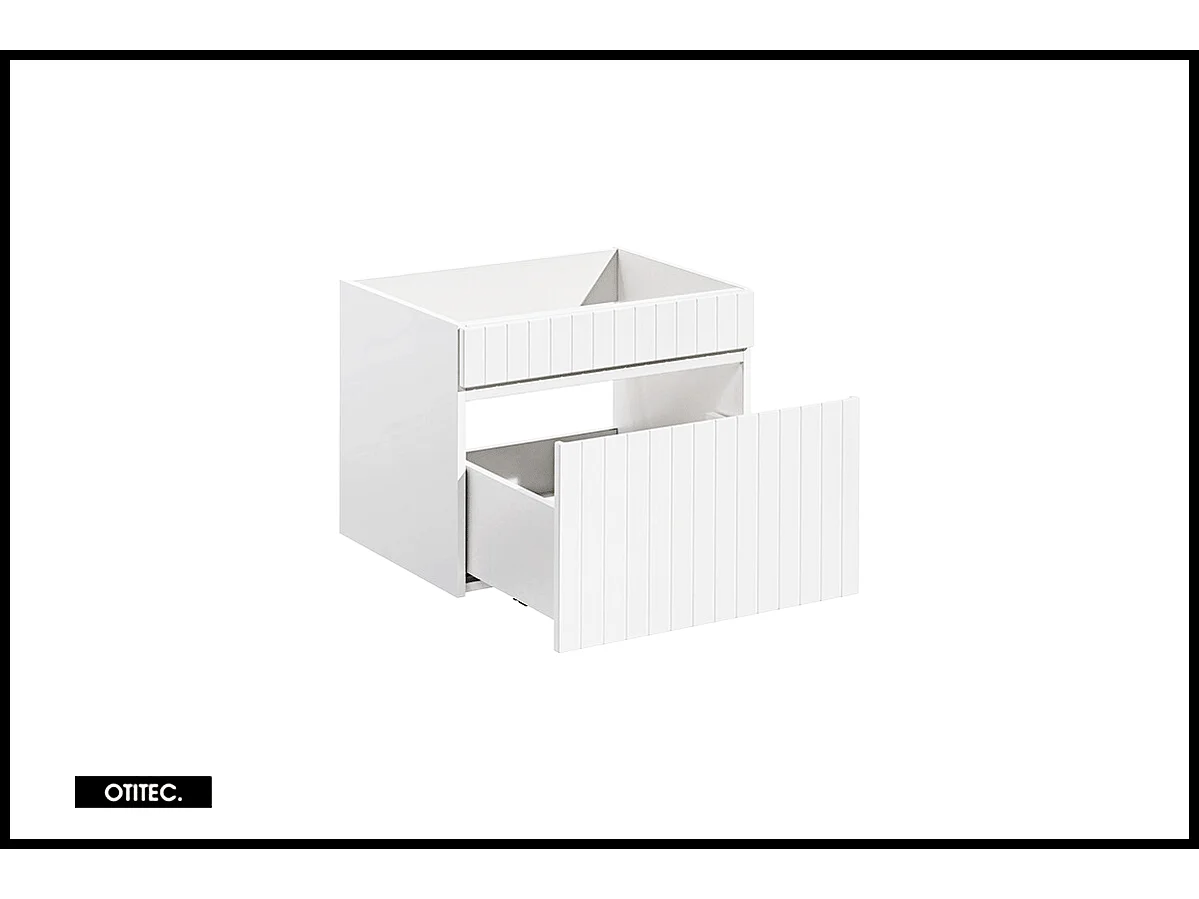 Meuble sous vasque de 60 cm - Blanc - 1 tiroir - MINO