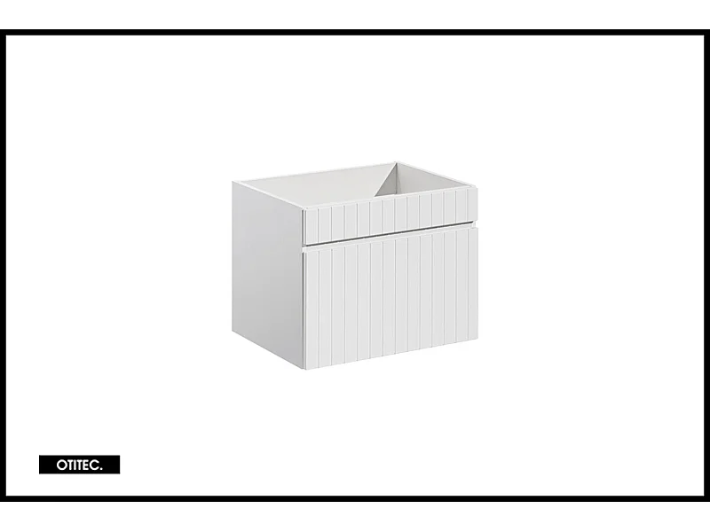 Meuble sous vasque de 60 cm - Blanc - 1 tiroir - MINO