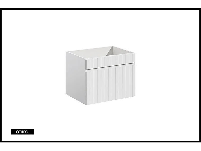 Meuble sous vasque de 60 cm - Blanc - 1 tiroir - MINO