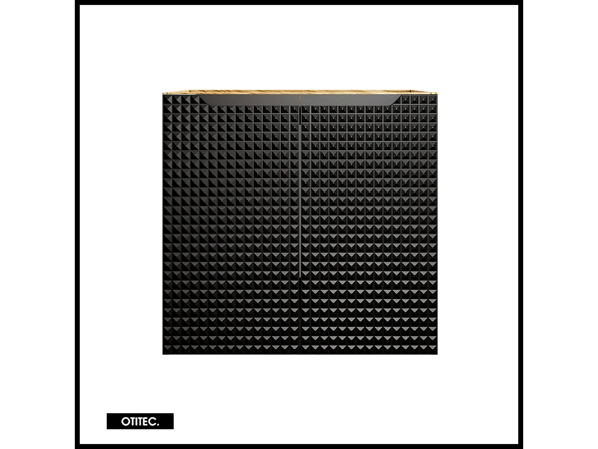 Meuble sous vasque de 60 cm - Noir - 2 portes - SETTA