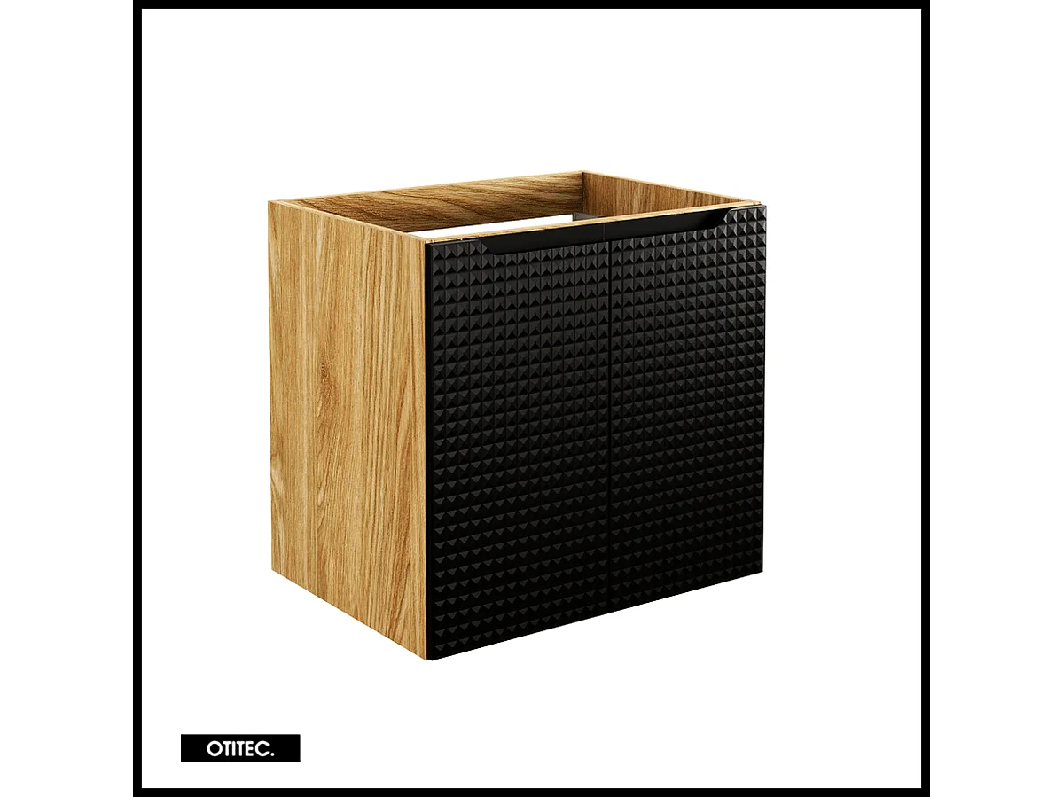 Meuble sous vasque de 60 cm - Noir - 2 portes - SETTA