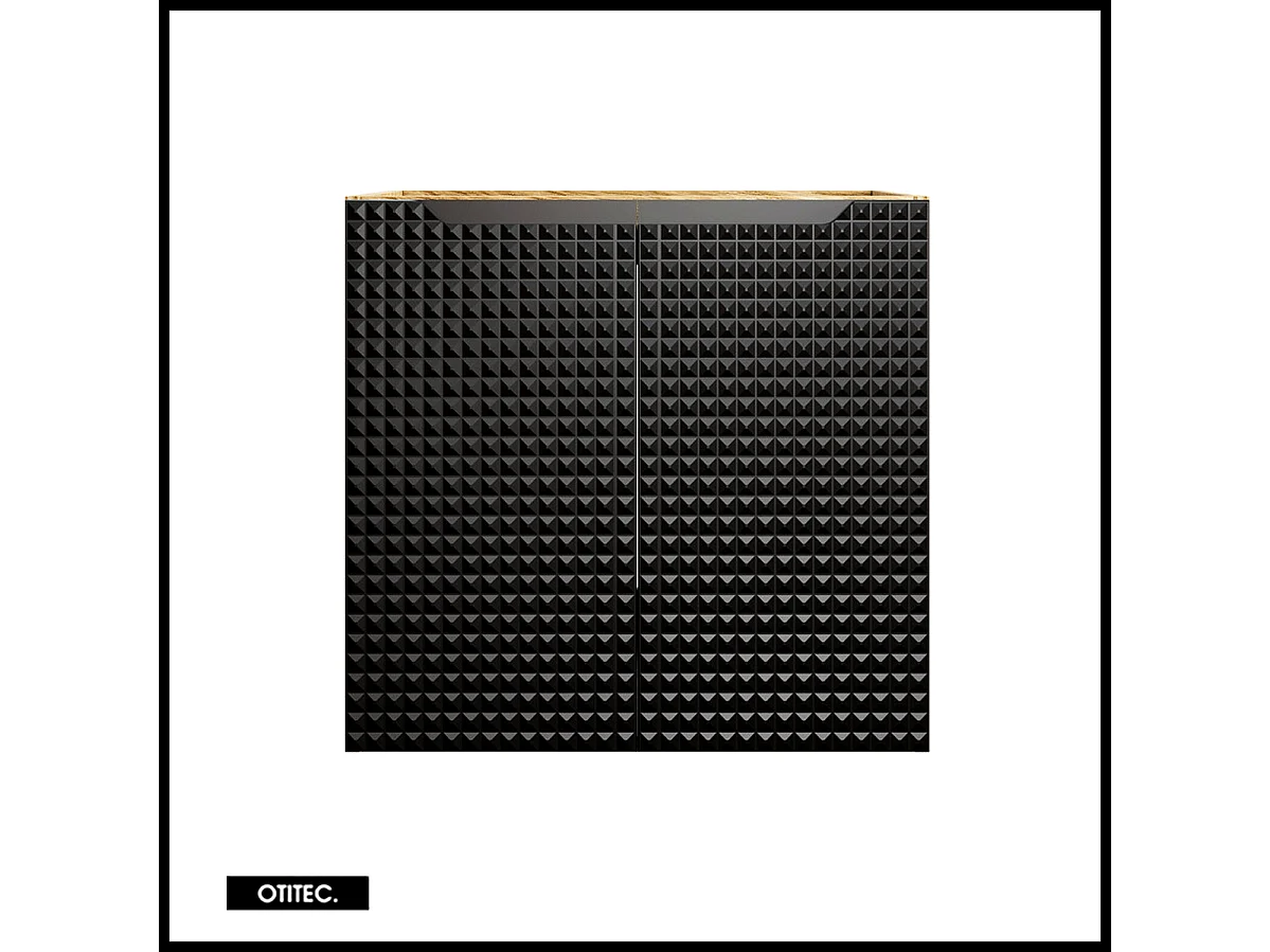 Meuble sous vasque de 60 cm - Noir - 2 portes - SETTA