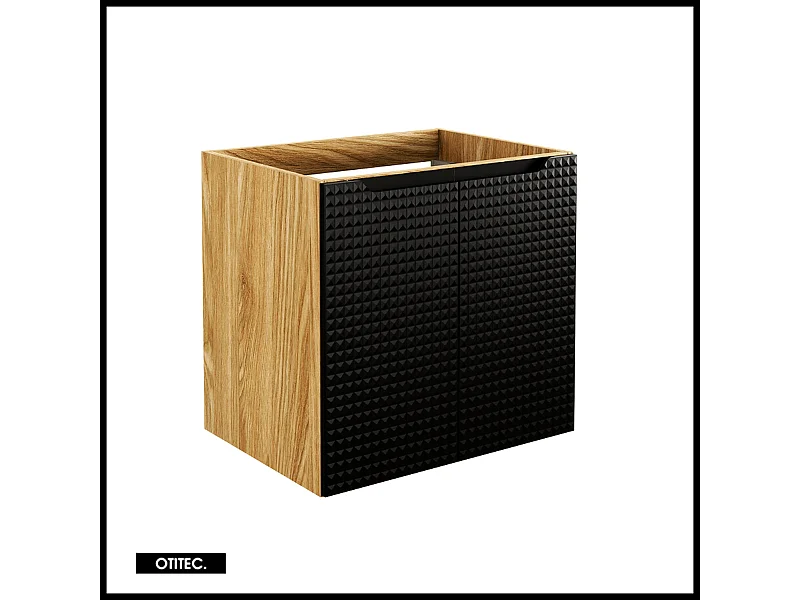 Meuble sous vasque de 60 cm - Noir - 2 portes - SETTA