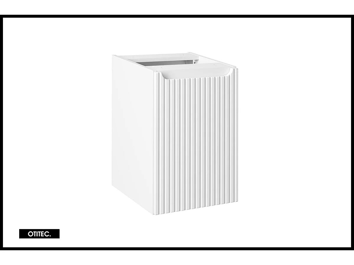 Meuble sous vasque de 40 cm - Blanc - avec panier - 1 porte - VOLTA