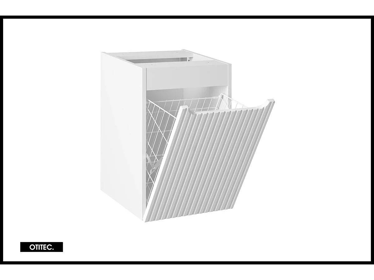 Meuble sous vasque de 40 cm - Blanc - avec panier - 1 porte - VOLTA