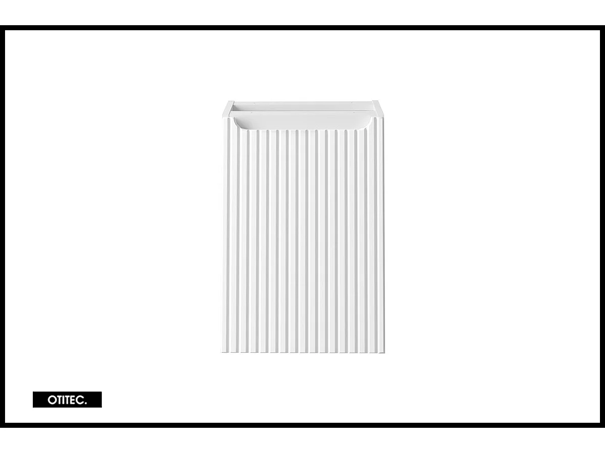 Meuble sous vasque de 40 cm - Blanc - avec panier - 1 porte - VOLTA