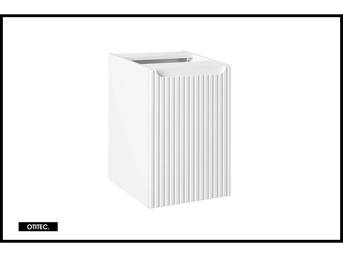 Meuble sous vasque de 40 cm - Blanc - avec panier - 1 porte - VOLTA