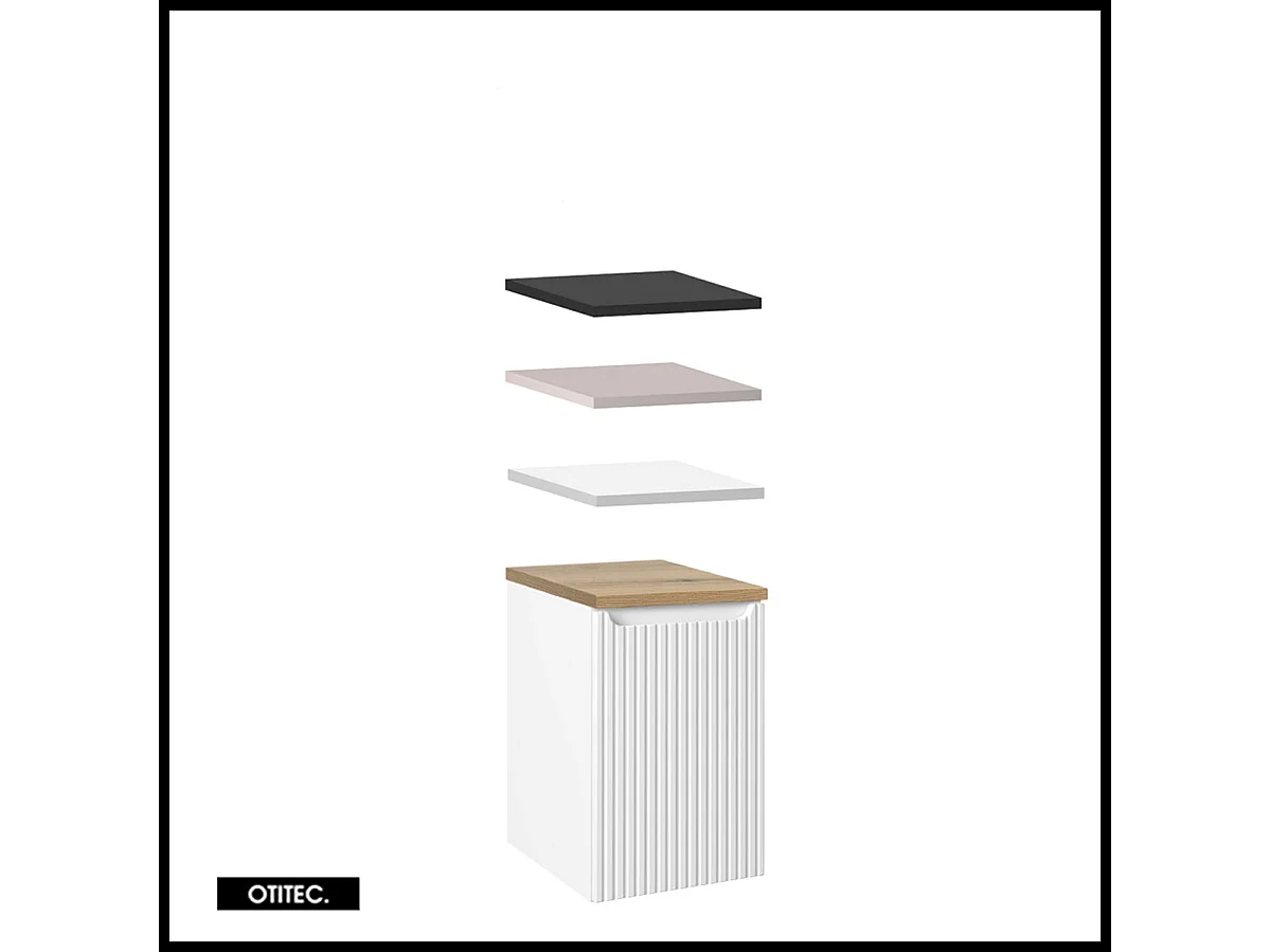 Meuble sous vasque de 40 cm - Blanc - avec panier - 1 porte - VOLTA