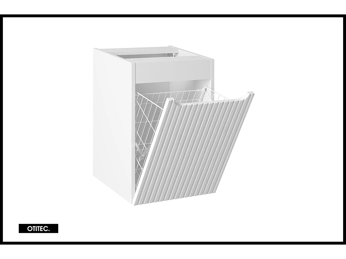 Meuble sous vasque de 40 cm - Blanc - avec panier - 1 porte - VOLTA