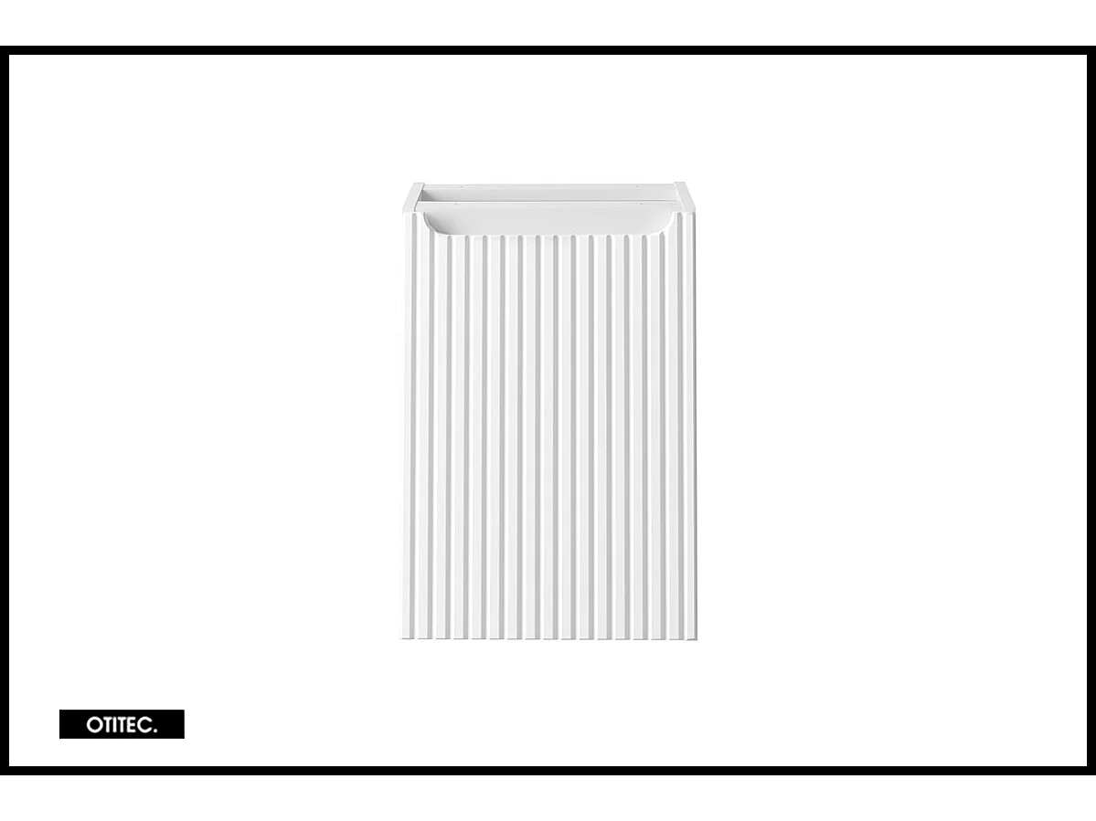 Meuble sous vasque de 40 cm - Blanc - avec panier - 1 porte - VOLTA