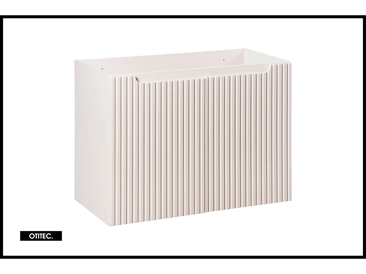 Meuble sous vasque de 80 cm - Cachemire Mat - 2 portes - VOLTA