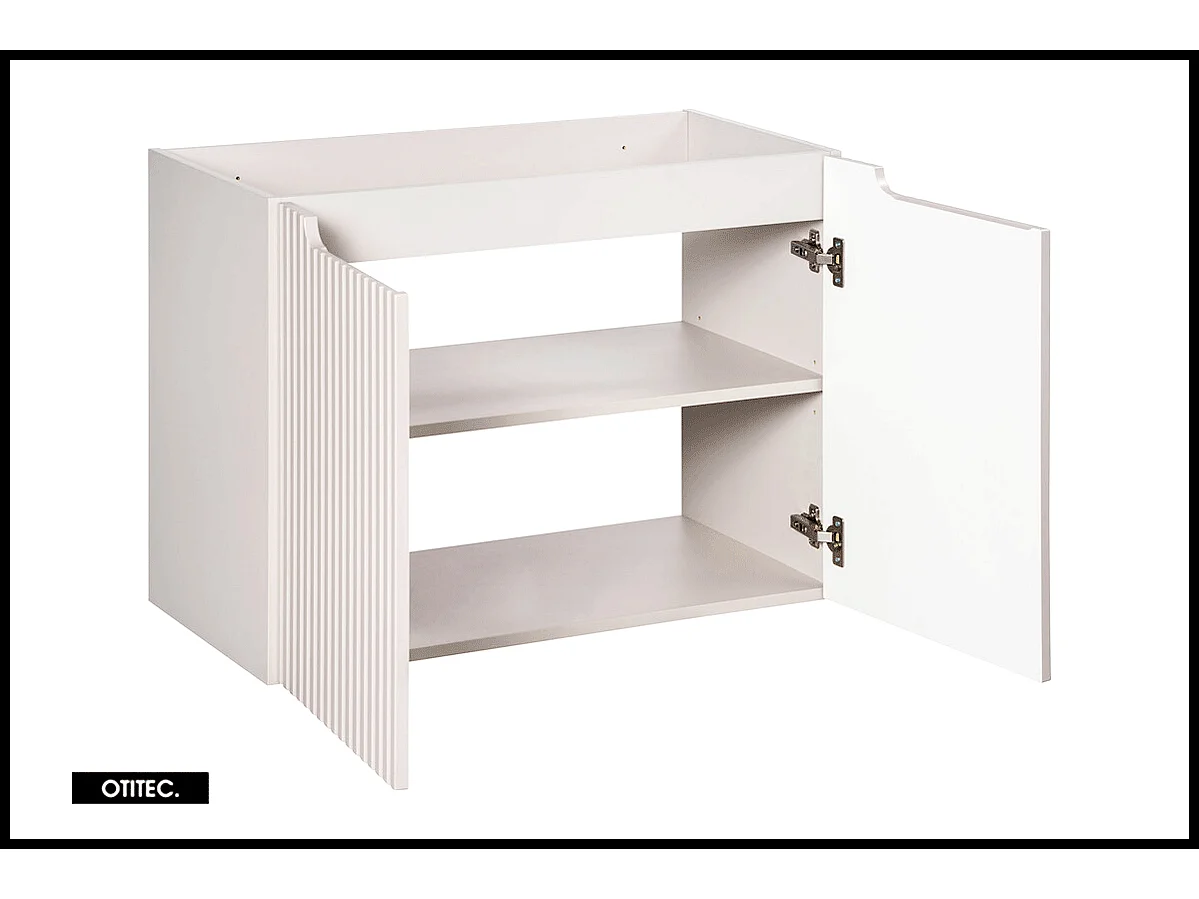 Meuble sous vasque de 80 cm - Cachemire Mat - 2 portes - VOLTA