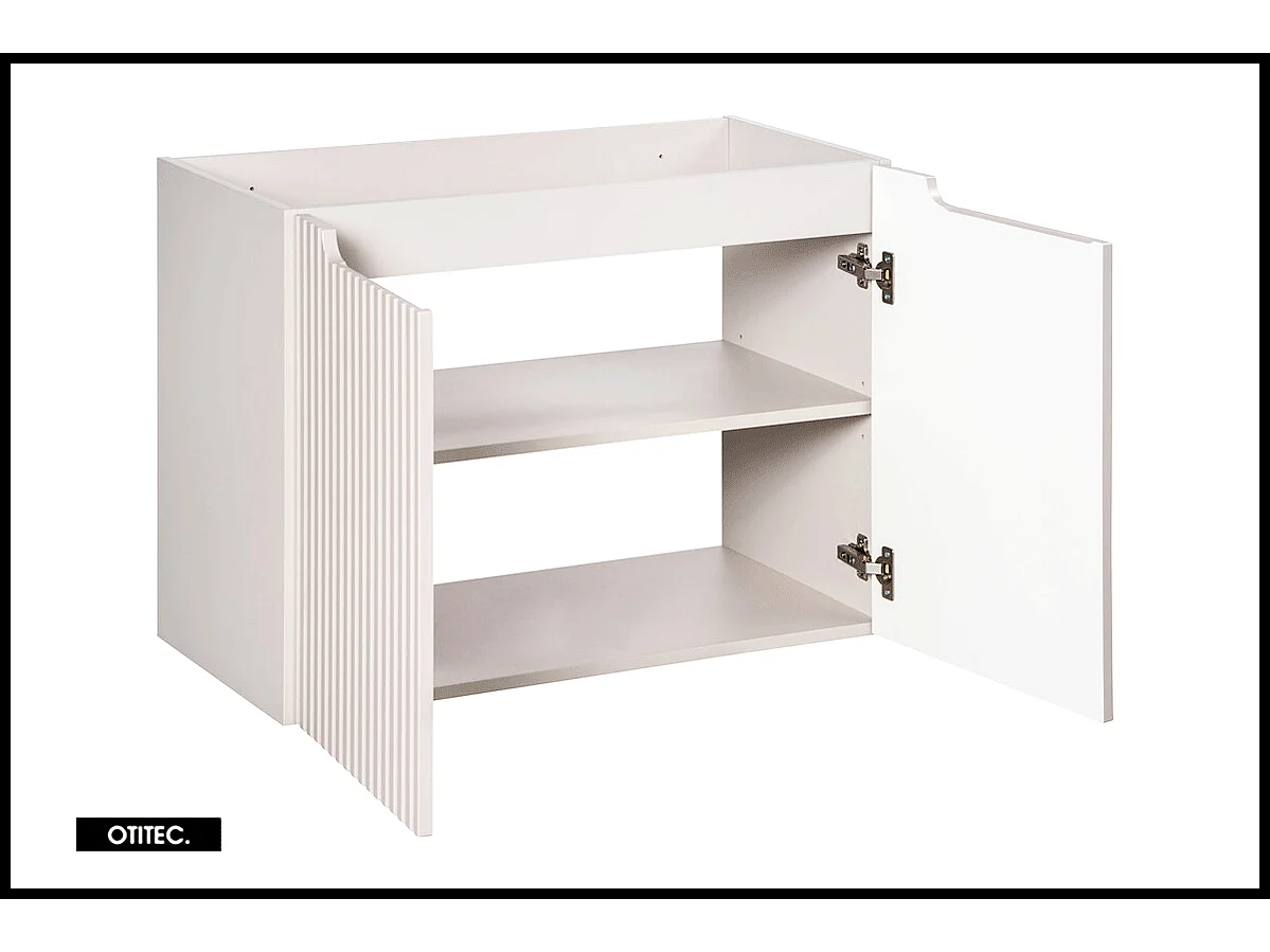 Meuble sous vasque de 80 cm - Cachemire Mat - 2 portes - VOLTA