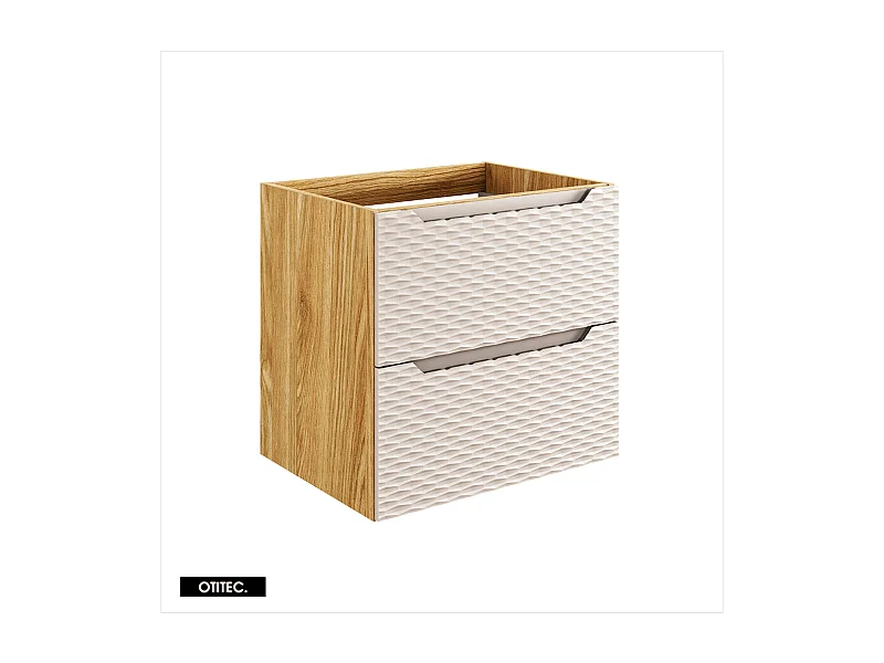 Meuble sous vasque de 70 cm - Beige - 2 tiroirs - SEA