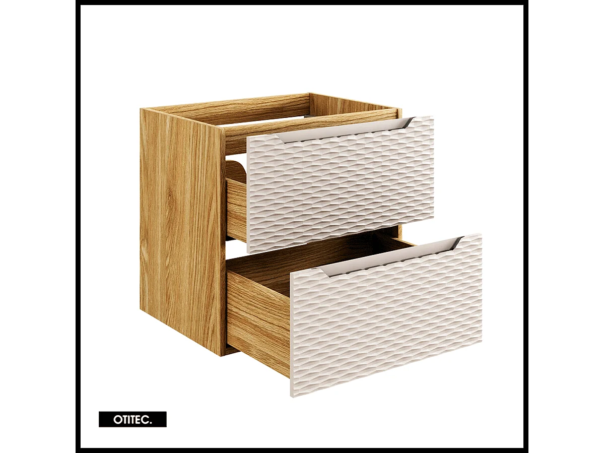 Meuble sous vasque de 70 cm - Beige - 2 tiroirs - SEA