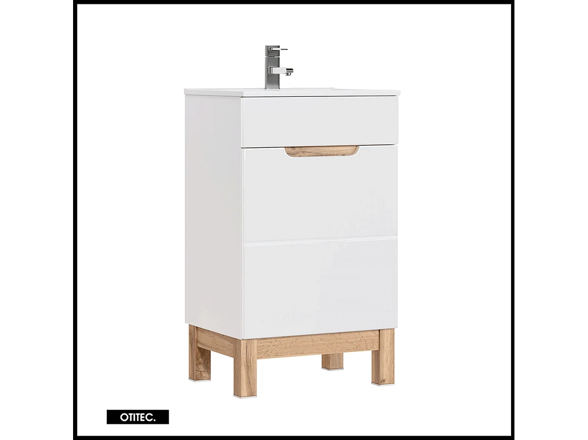 Meuble sous vasque de 50 cm - Blanc - 1 porte - BALI WHITE