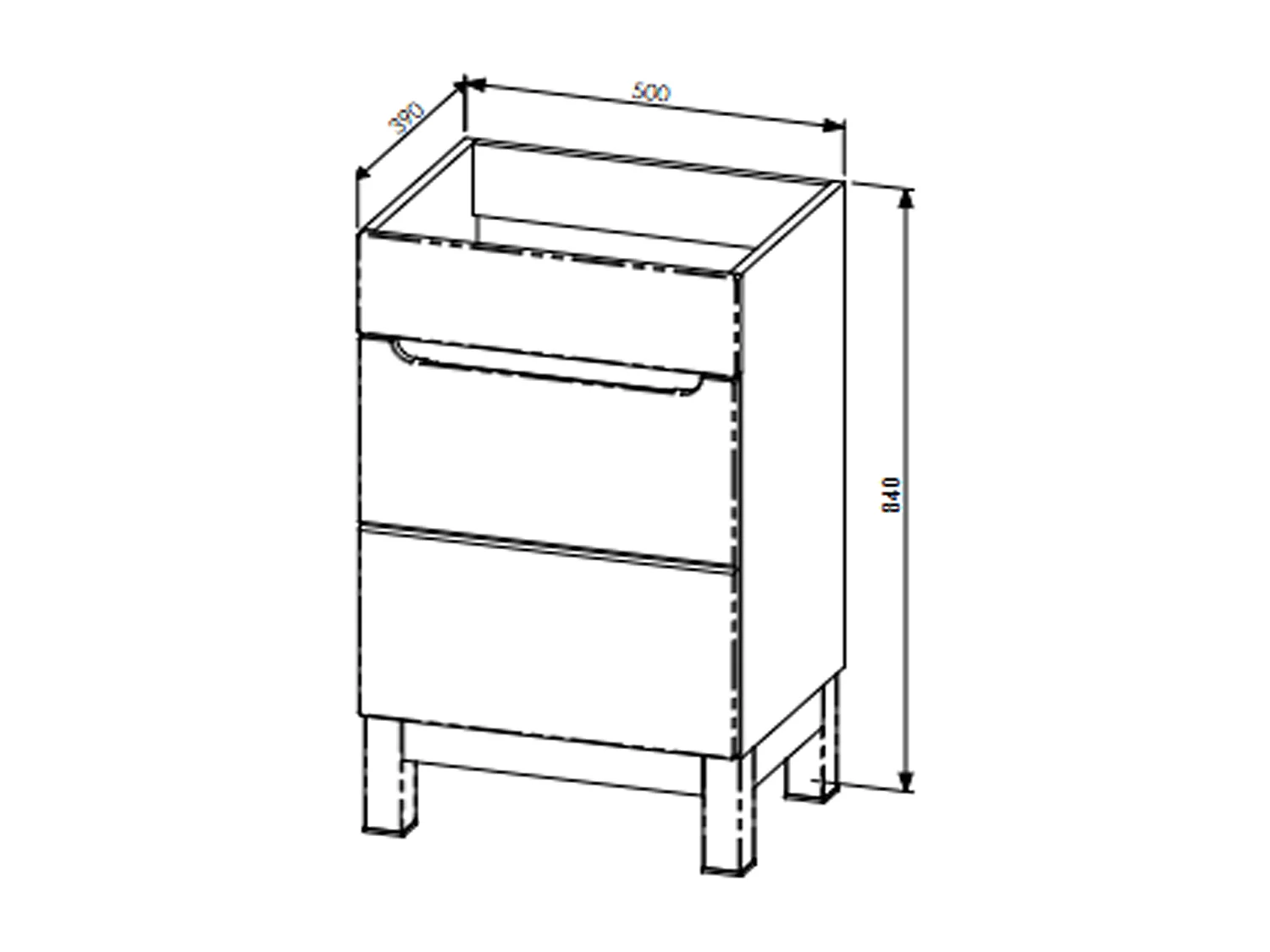 Meuble sous vasque de 50 cm - Blanc - 1 porte - BALI WHITE