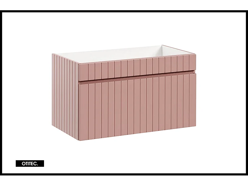 Meuble sous vasque de 80 cm - Rose - 1 tiroir - MINO