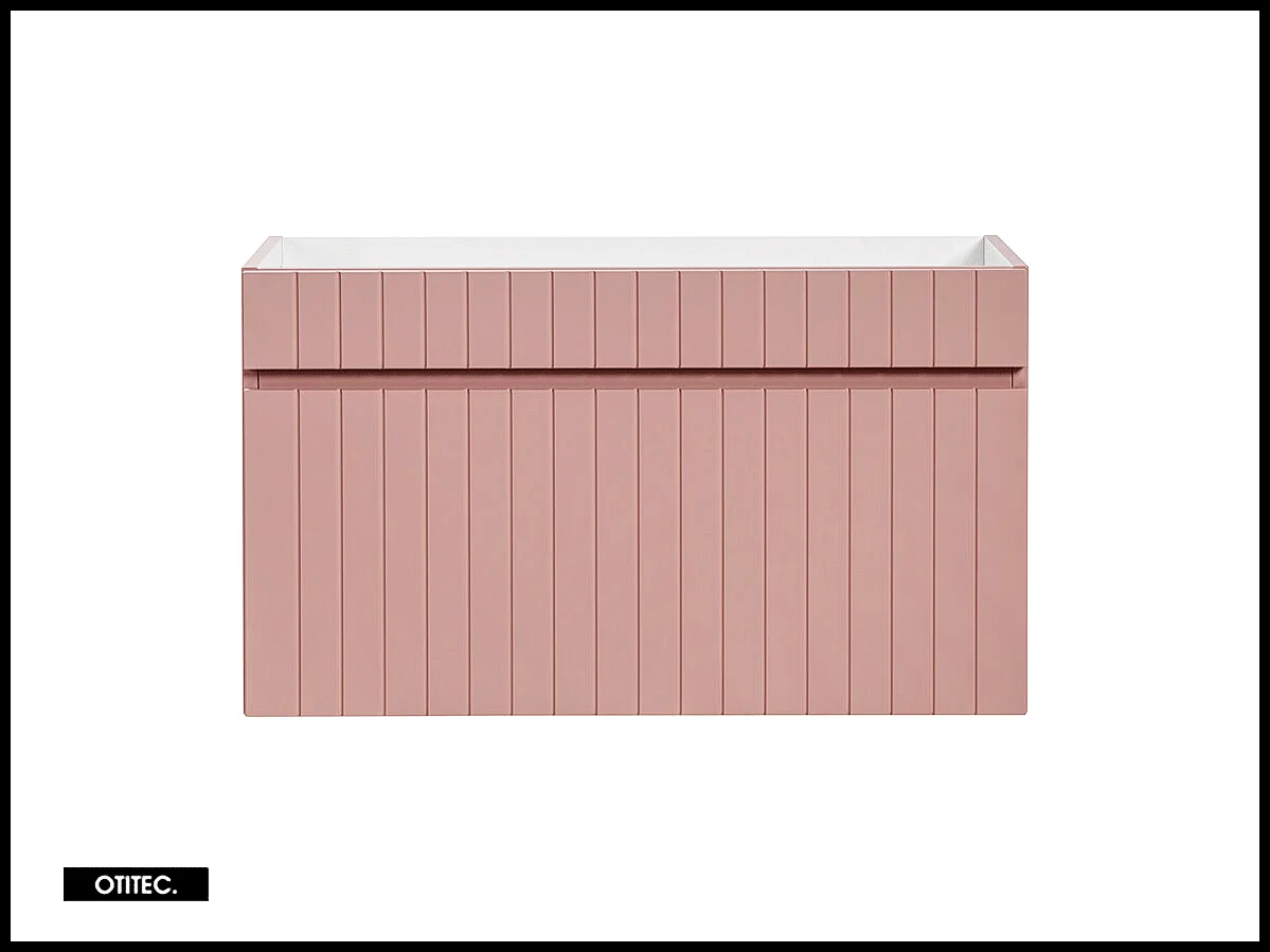 Meuble sous vasque de 80 cm - Rose - 1 tiroir - MINO