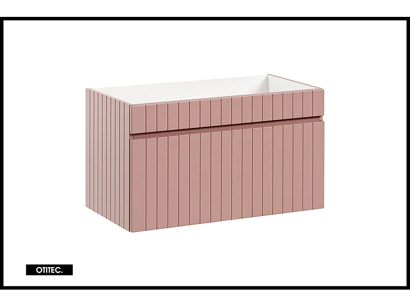 Meuble sous vasque de 80 cm - Rose - 1 tiroir - MINO