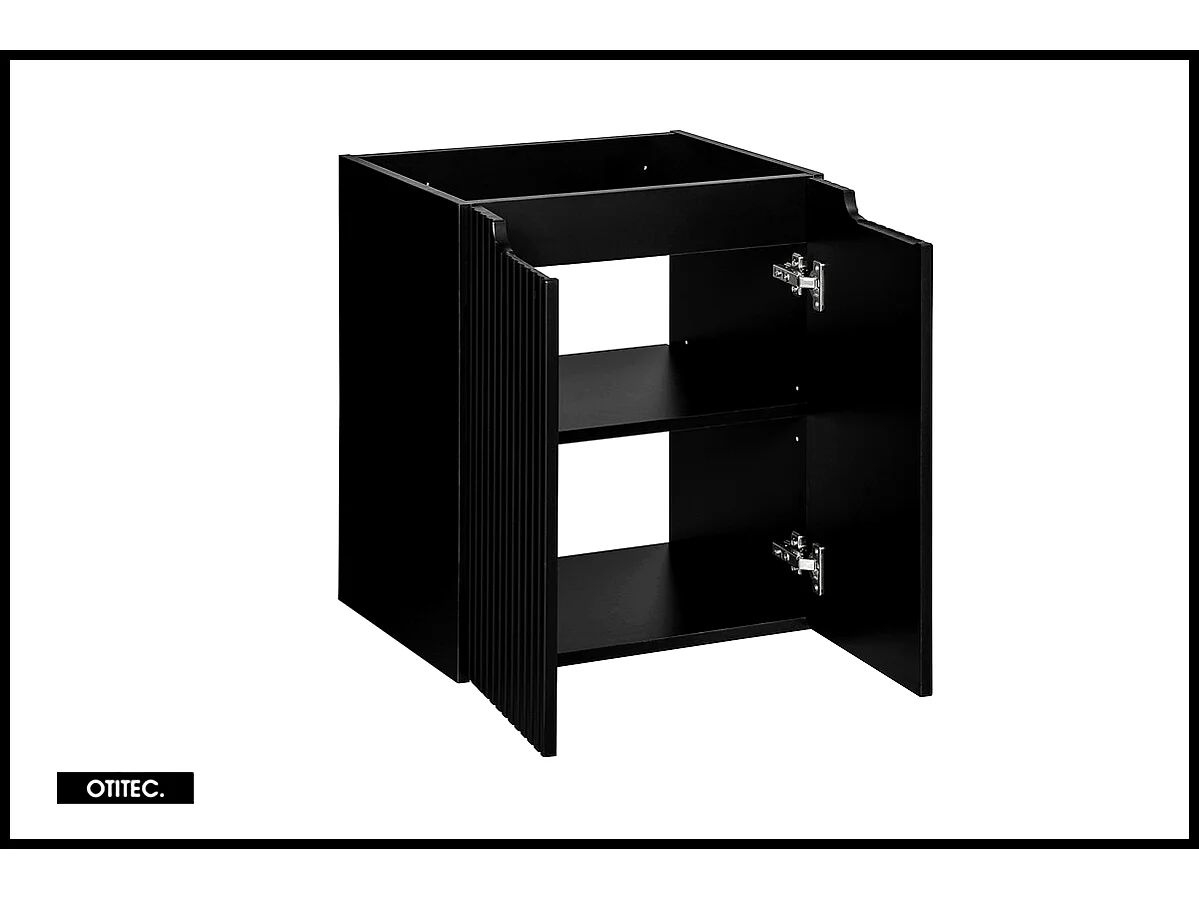 Meuble sous vasque de 50 cm - Noir - 2 portes - VOLTA