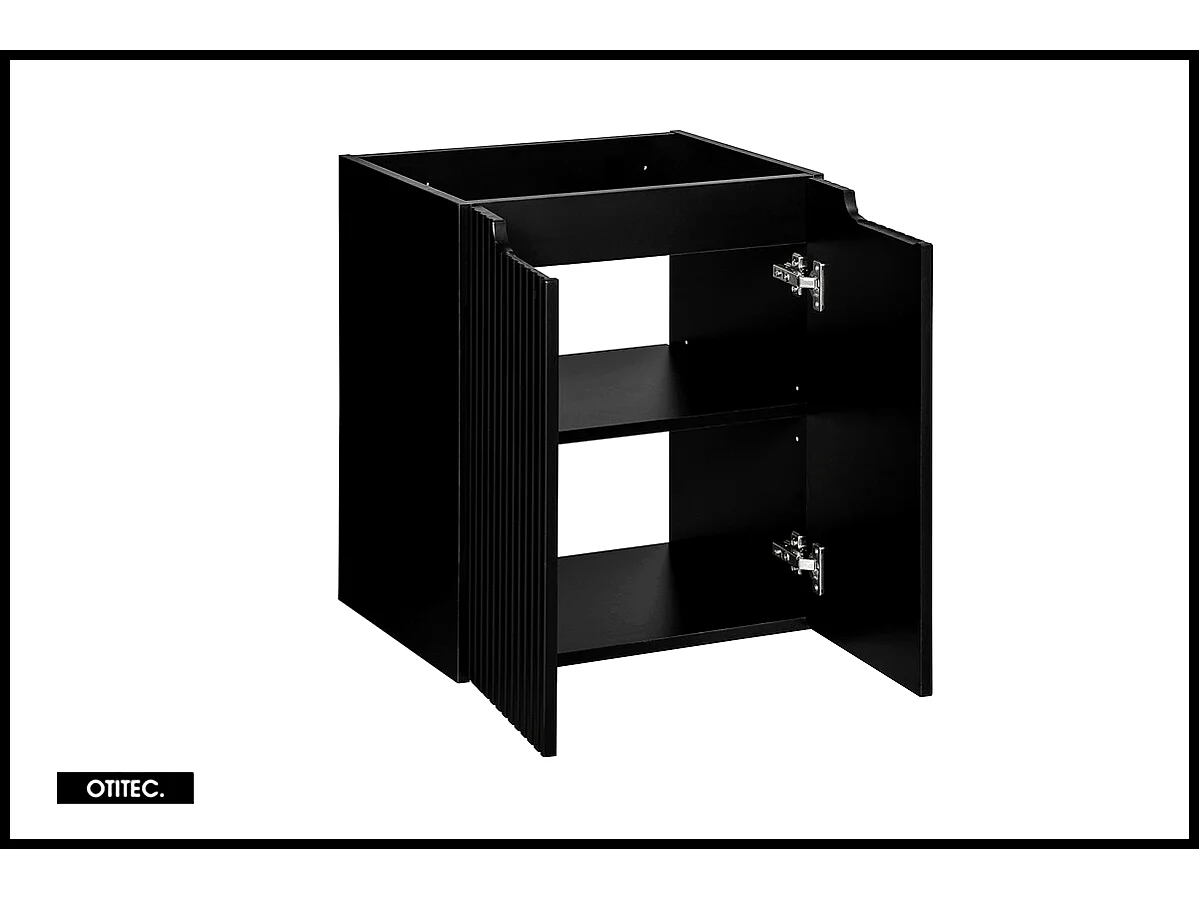 Meuble sous vasque de 50 cm - Noir - 2 portes - VOLTA