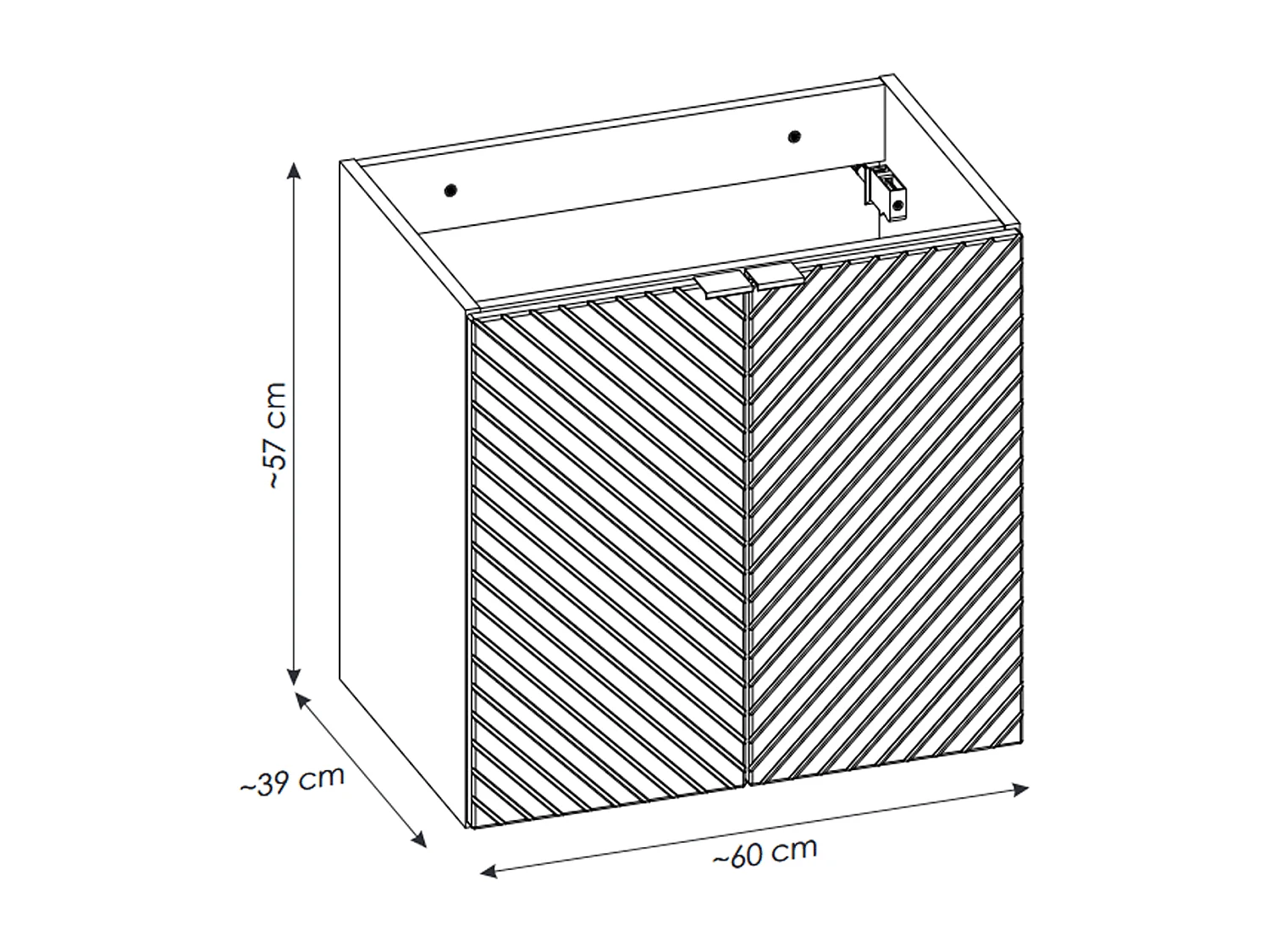 Meuble sous vasque de 60 cm - 2 portes - DANO