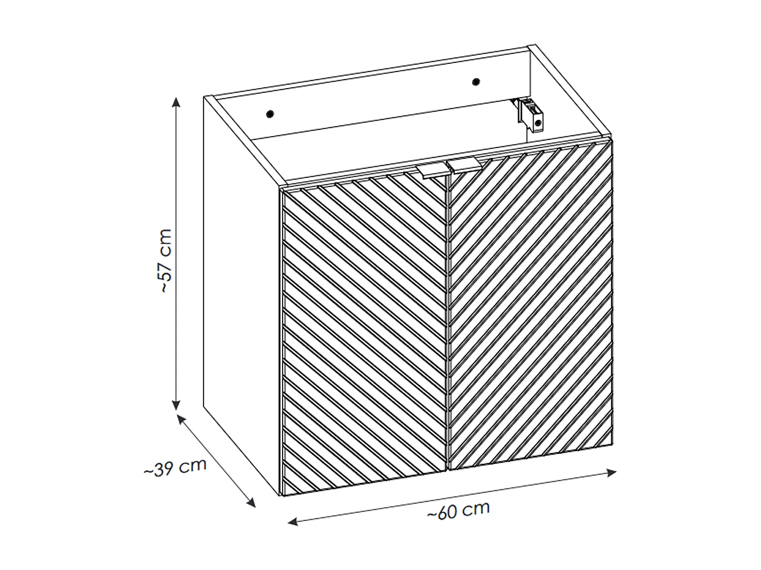 Meuble sous vasque de 60 cm - 2 portes - DANO