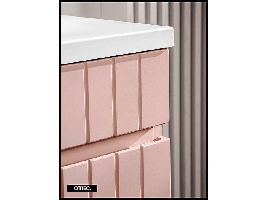 Meuble sous vasque de 60 cm - Rose - 1 tiroir - MINO