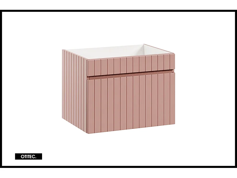 Meuble sous vasque de 60 cm - Rose - 1 tiroir - MINO