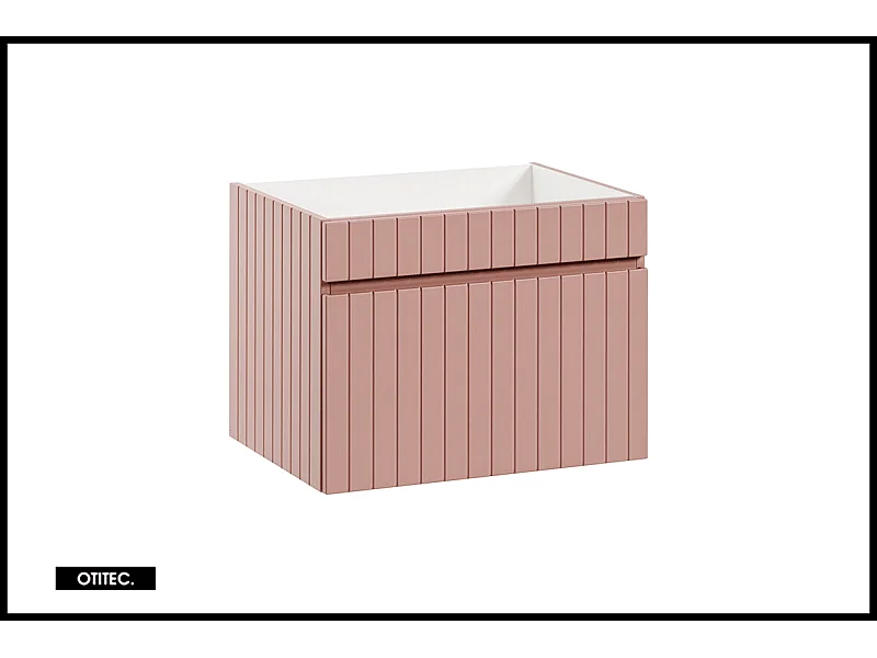 Meuble sous vasque de 60 cm - Rose - 1 tiroir - MINO