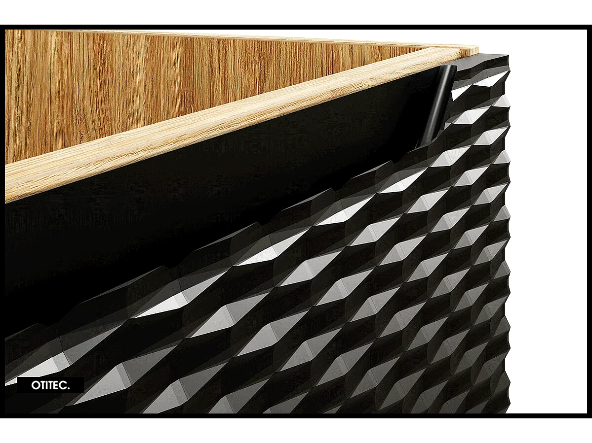 Meuble sous vasque de 120 cm - Noir - 2 tiroirs - SEA