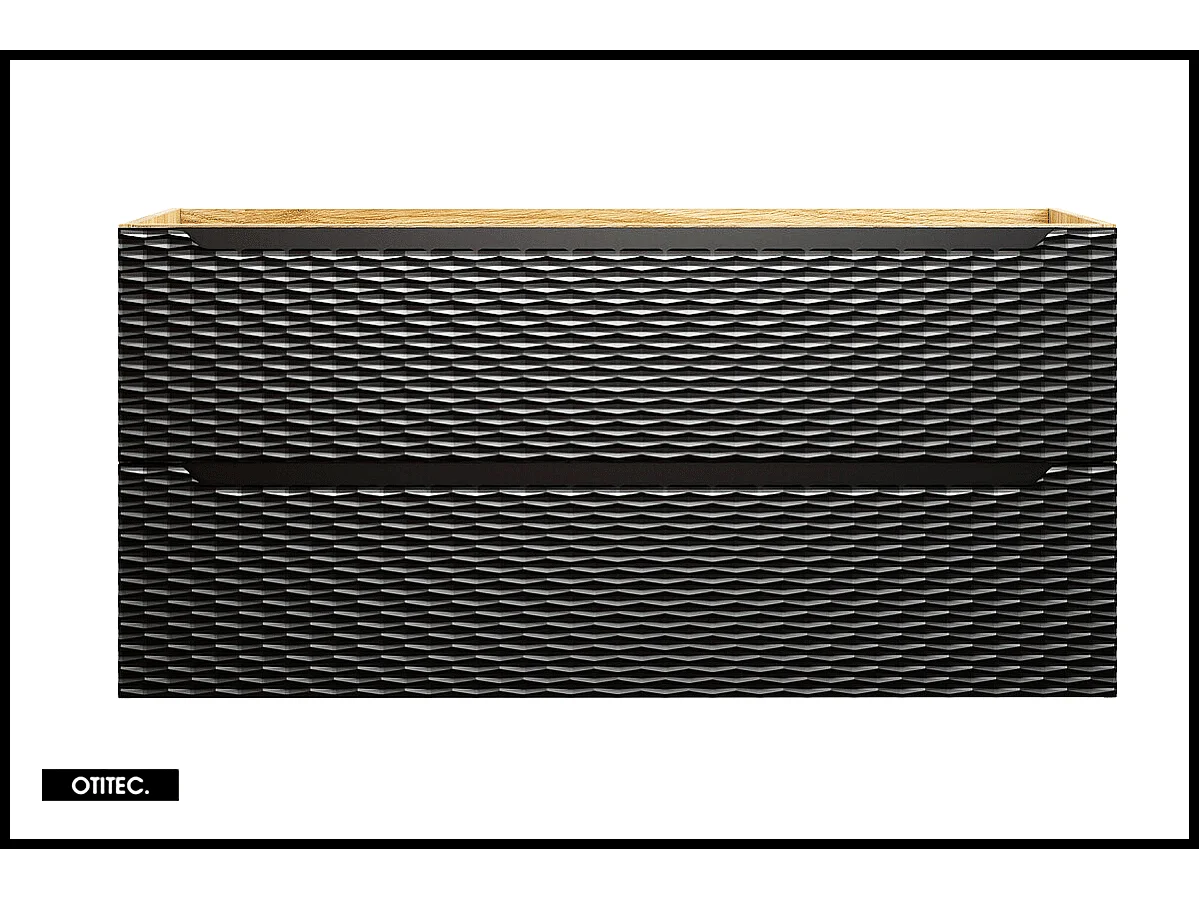 Meuble sous vasque de 120 cm - Noir - 2 tiroirs - SEA