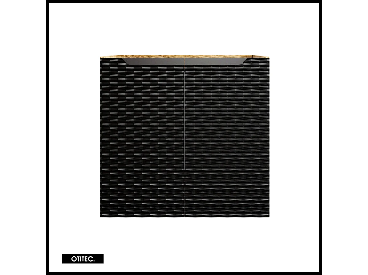 Meuble sous vasque de 60 cm - Noir - 2 portes - SEA