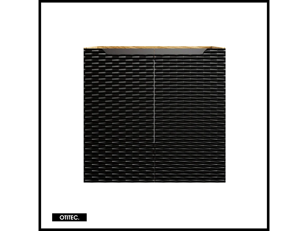 Meuble sous vasque de 60 cm - Noir - 2 portes - SEA