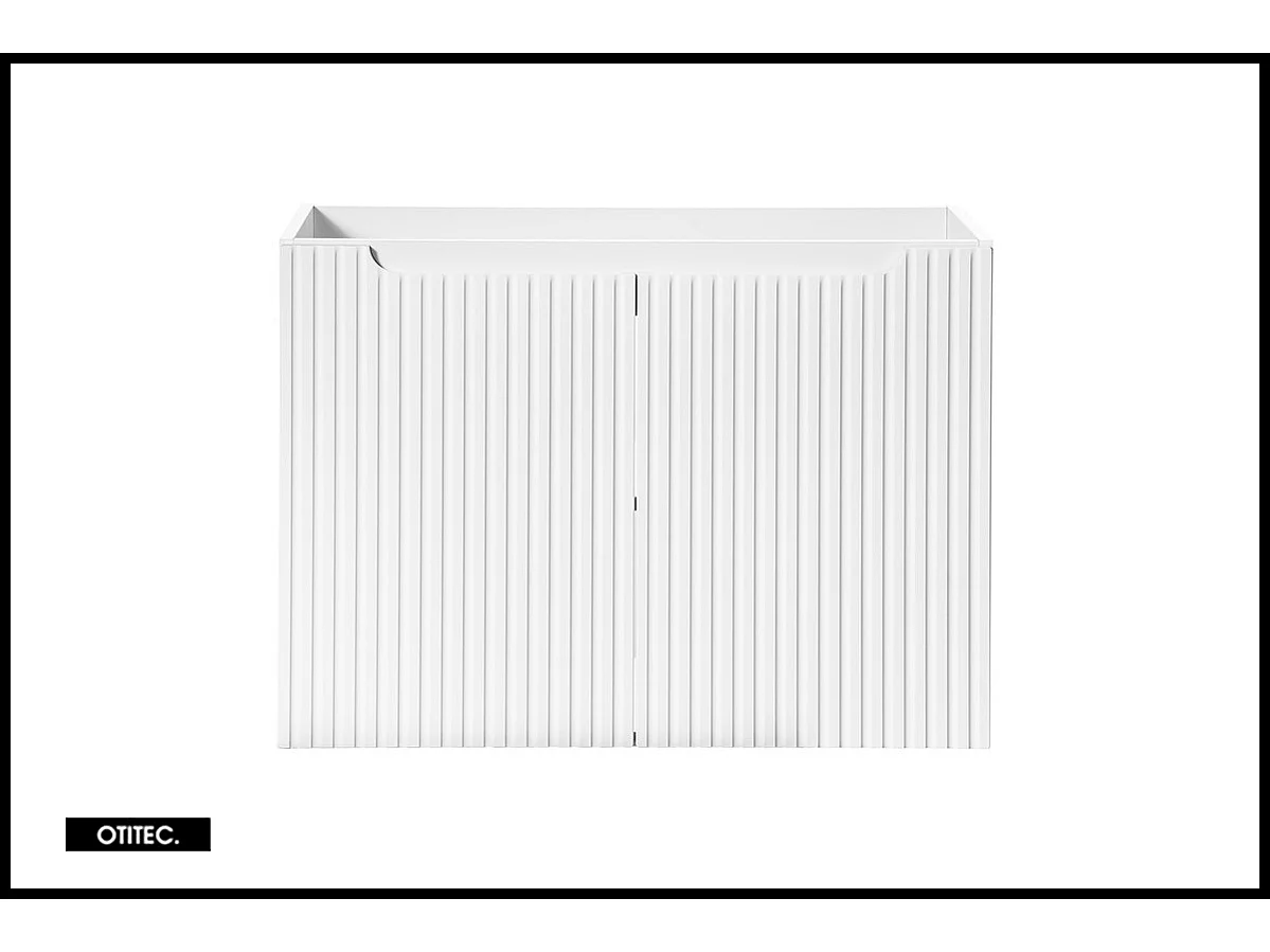 Meuble sous vasque de 80 cm - Blanc - 2 portes - VOLTA