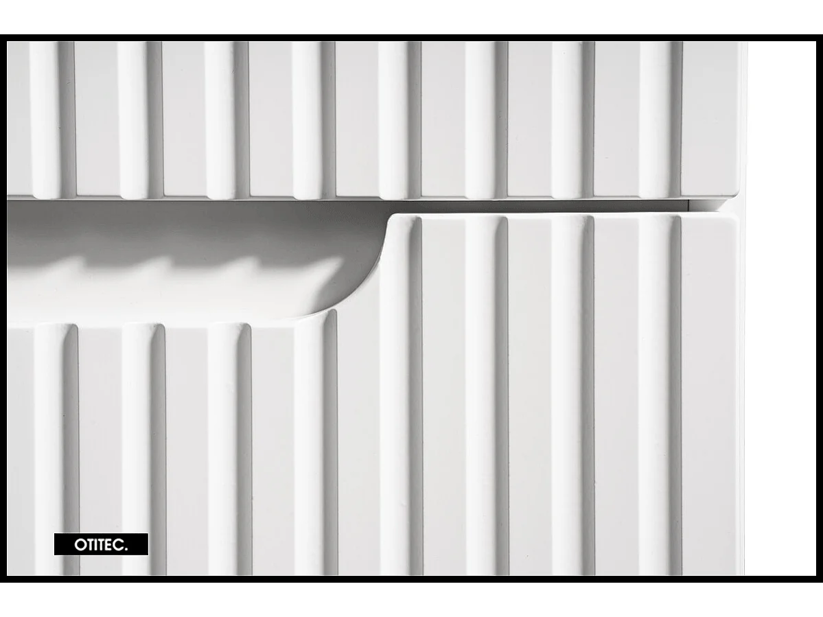 Meuble sous vasque de 80 cm - Blanc - 2 portes - VOLTA