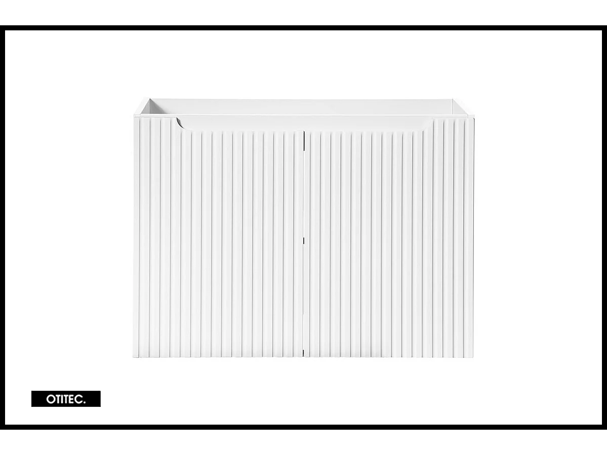 Meuble sous vasque de 80 cm - Blanc - 2 portes - VOLTA