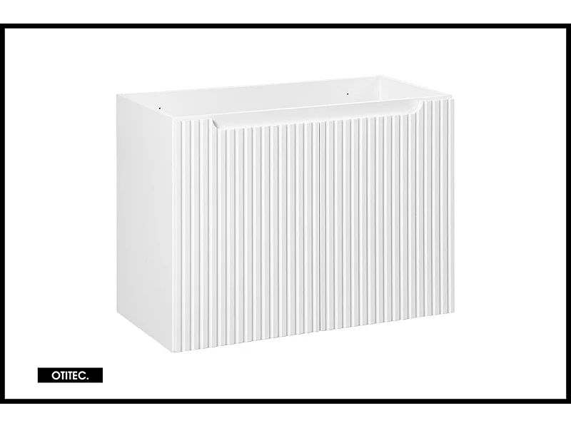 Meuble sous vasque de 80 cm - Blanc - 2 portes - VOLTA